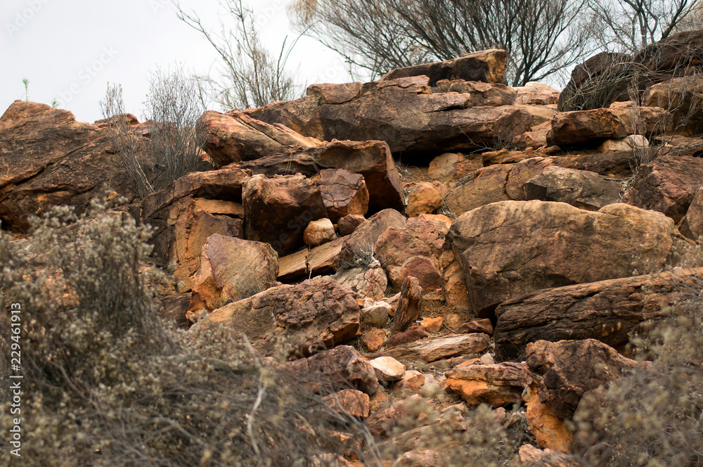 Views along walk from resort into Wilpena Pound, SA, Australia