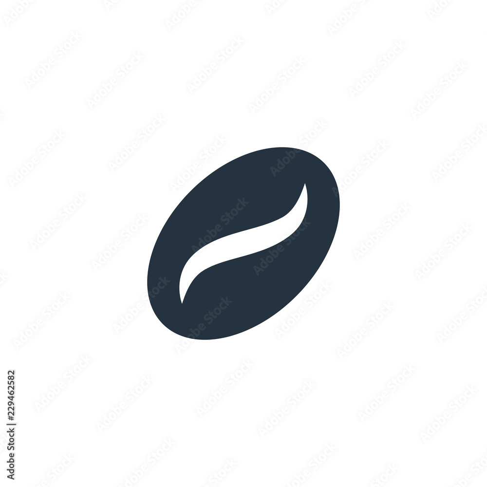 Coffee bean isolated icon on white background, 400 coffee set, logo and sign