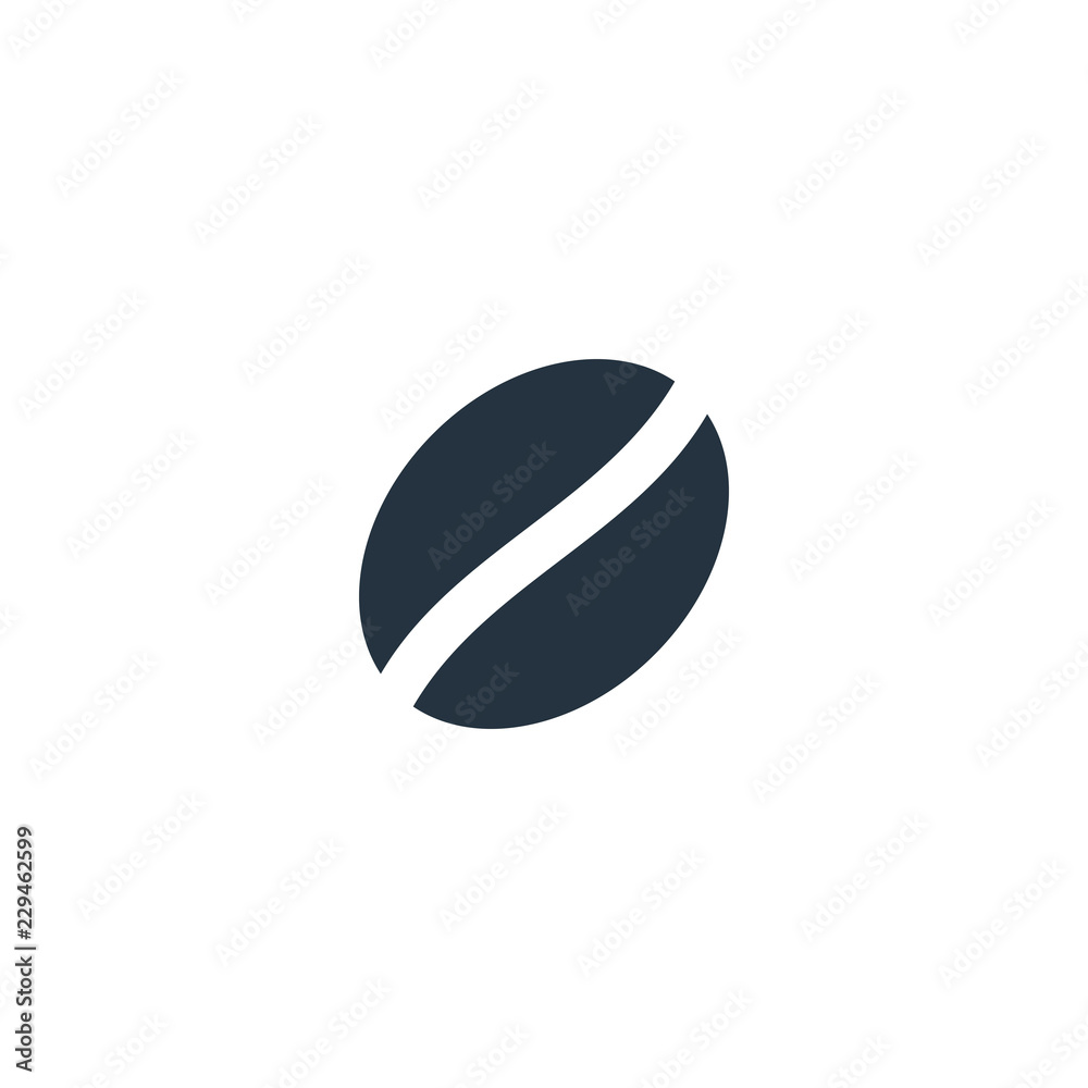 Coffee bean isolated icon on white background, 400 coffee set, logo and sign Coffee bean isolated icon on white background, 400 coffee set, logo and sign