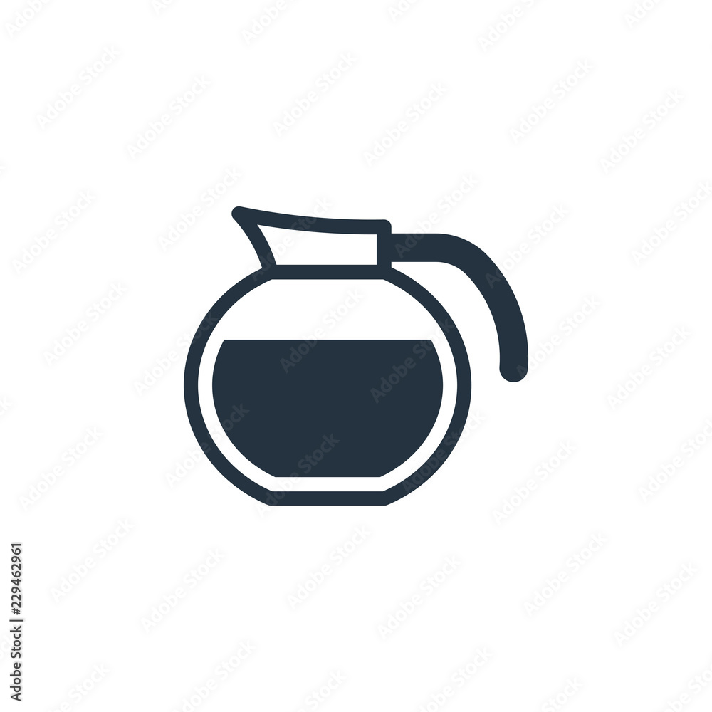 Kettle isolated icon on white background, 400 coffee set, logo and sign Kettle isolated icon on white background, 400 coffee set, logo and sign
