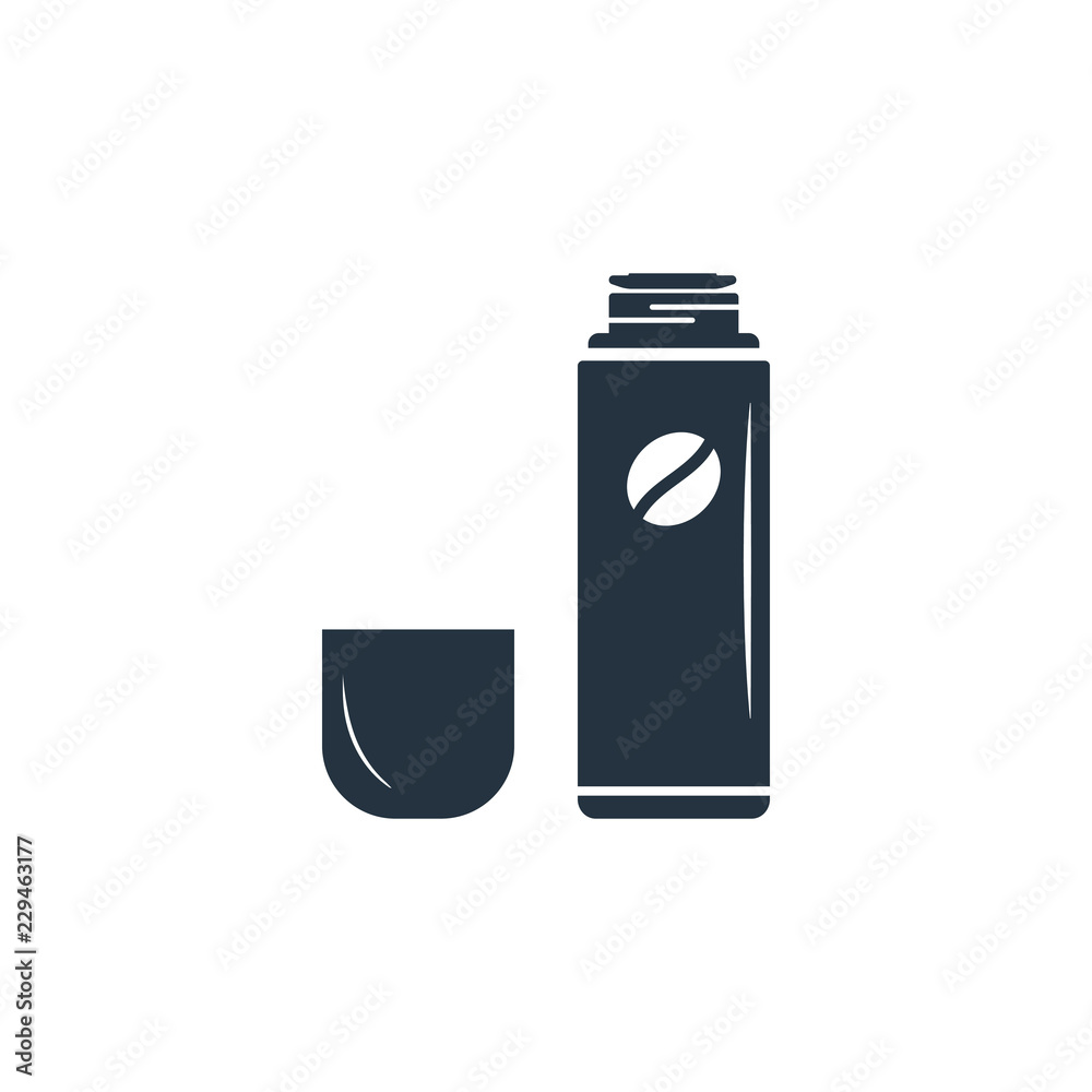 Thermos isolated icon on white background, 400 coffee set, logo and sign Thermos isolated icon on white background, 400 coffee set, logo and sign