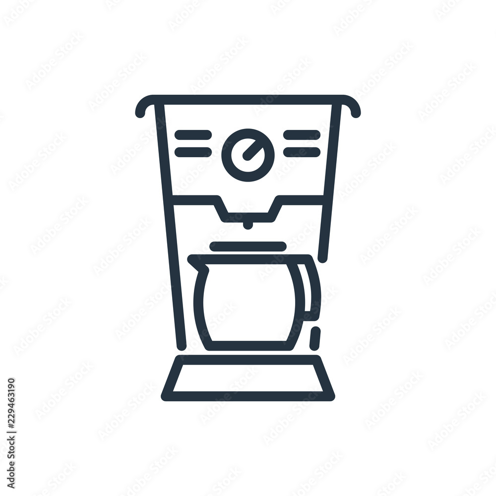 Home coffee machine isolated icon on white background, 400 coffee set, logo and sign Home coffee machine isolated icon on white background, 400 coffee set, logo and sign