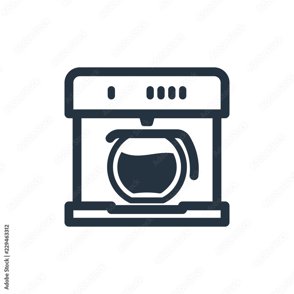 Coffee machine isolated icon on white background, 400 coffee set, logo and sign Coffee machine isolated icon on white background, 400 coffee set, logo and sign