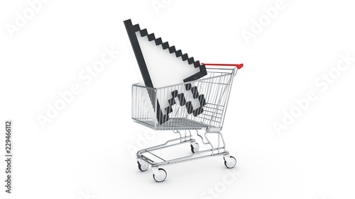 Fotografi shopping cart with mouse cursor
