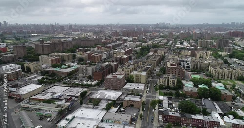 Aerial of Traffic and Cityscape in Mott Haven, Bronx, New York photo