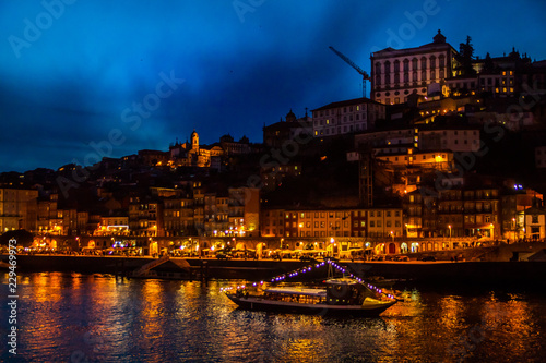 night view of porto portugal