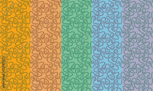 Vector seamless pattern with ethnic tribal curved ornaments. Can be printed and used as wrapping paper, wallpaper, textile, fabric, etc. Available in EPS format. 