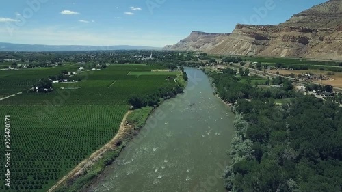 Aerial drone footage of the vineyards of Palisade, Colorado