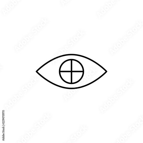cross on eye icon. Element of eye care icon for mobile concept and web apps. Thin lin cross on eye icon can be used for web and mobile