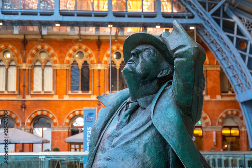  The Betjeman statue of sir John Betjeman at St. Pancras stationin London, UK photo