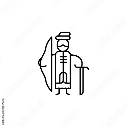 ancient merchant icon. Element of people in travel line icon. Thin line icon for website design and development, app development. Premium icon