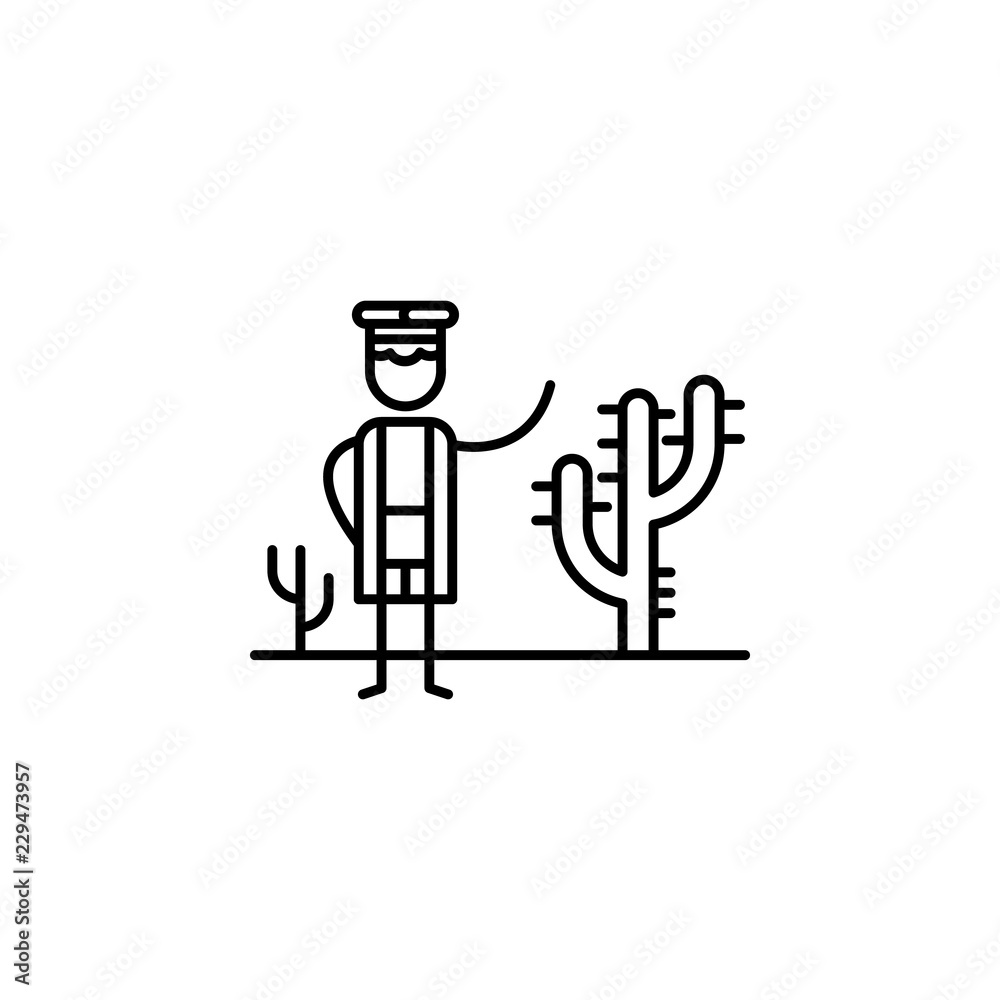 Traveller, desert icon. Element of people in travel line icon. Thin line icon for website design and development, app development. Premium icon Traveller, desert icon. Element of people in travel line icon. Thin line icon for website design and development, app development. Premium icon