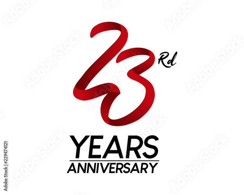 23 anniversary logo vector red ribbon photo