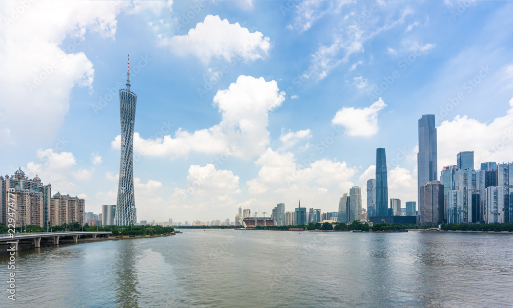 Guangzhou skyline city scenery