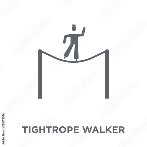 Tightrope walker icon from Circus collection.