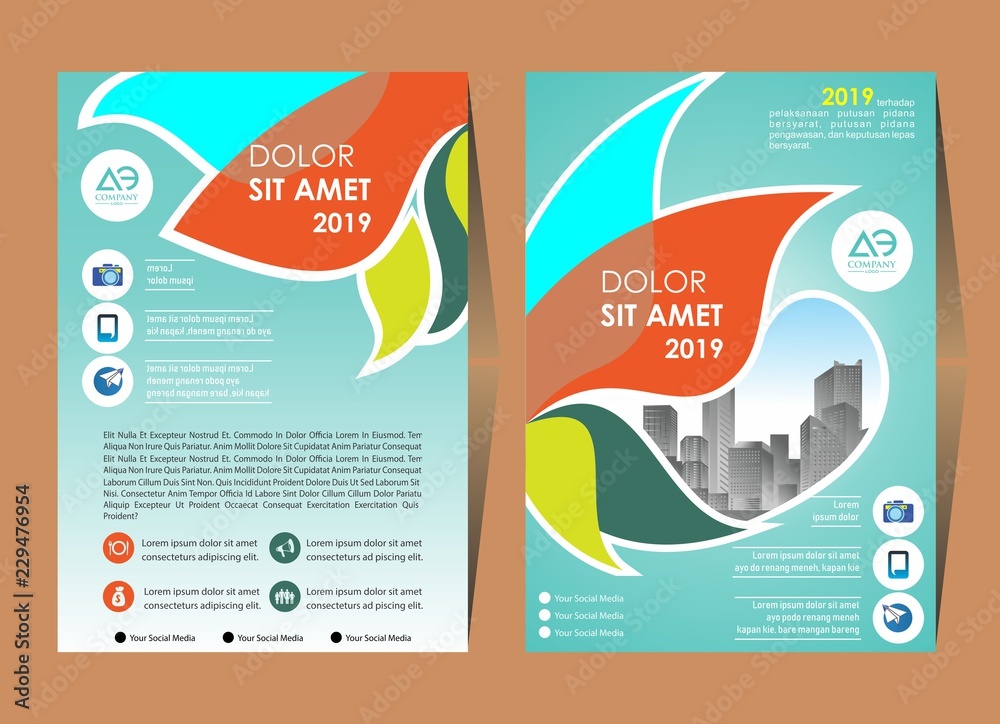 Abstract vector modern cover flyers brochure / annual report /design templates / stationery with layout background in size a4
