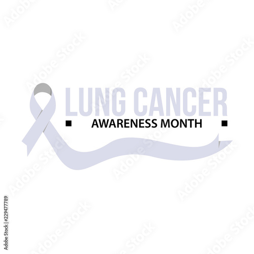 Lung cancer awareness month ribbon vector illustration. 