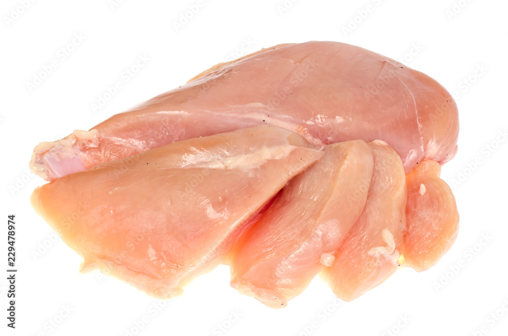 Raw chicken fillet isolated on white background Raw chicken fillet isolated on white background