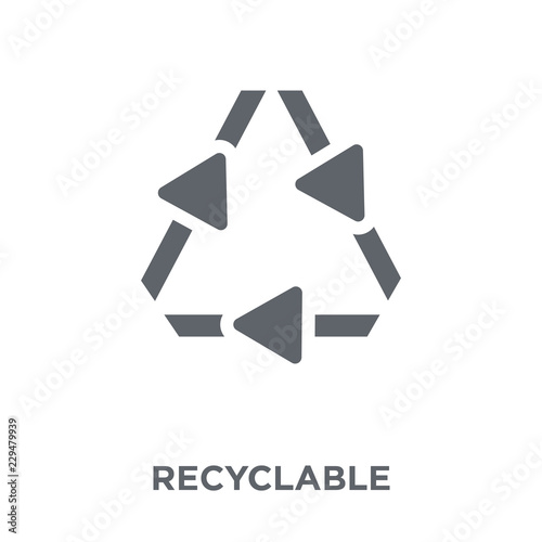 Recyclable icon from Ecology collection.