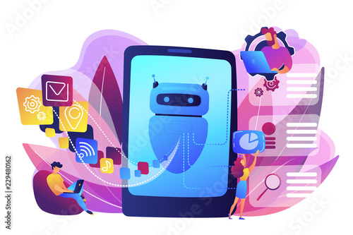 Natural language processing concept vector illustration.