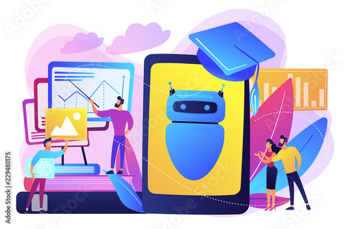 Chatbot self learning concept vector illustration.