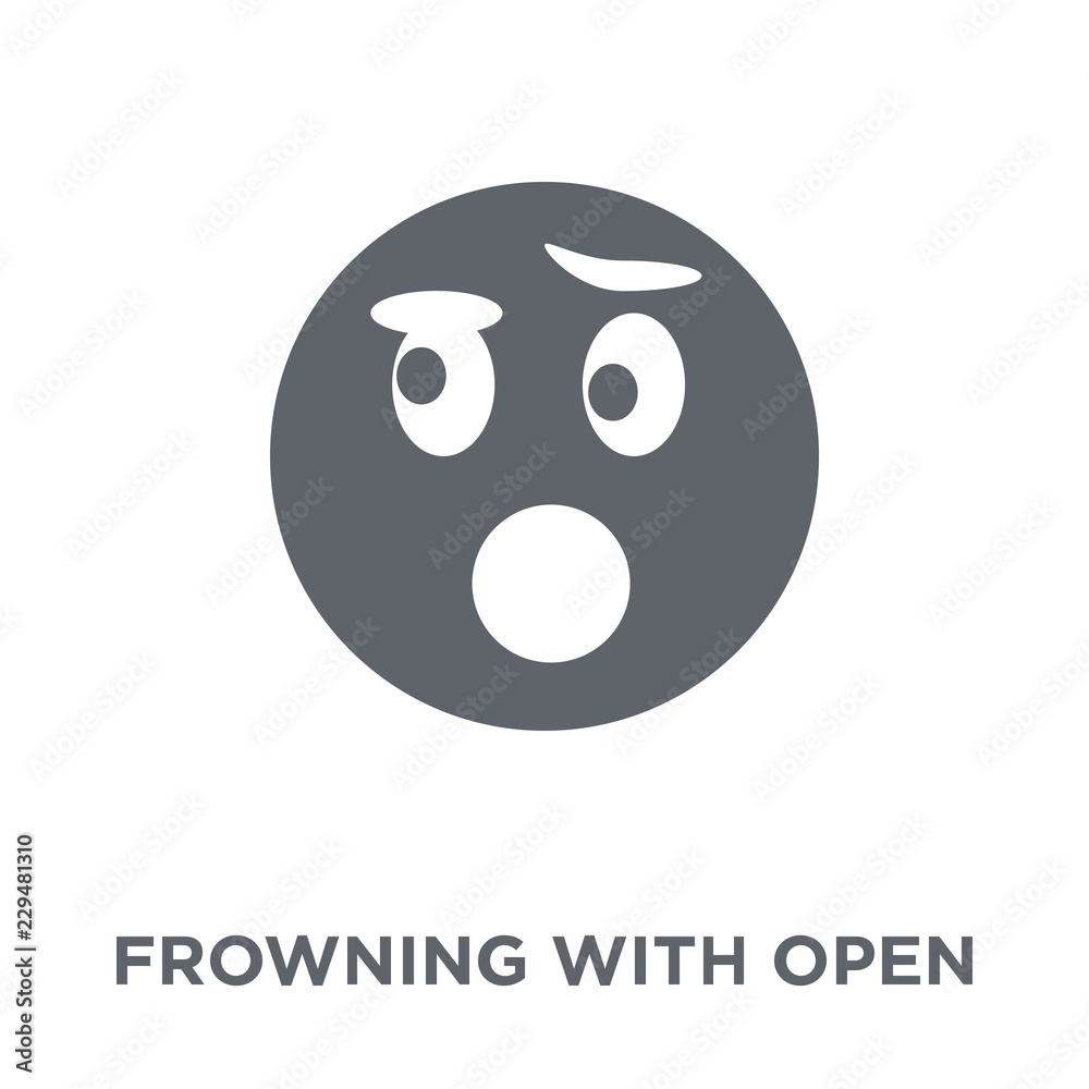 Fototapeta premium Frowning With Open Mouth emoji icon from Emoji collection.