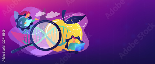 Genetically modified foods concept banner header.