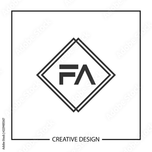 Initial Letter FA Logo Template Design