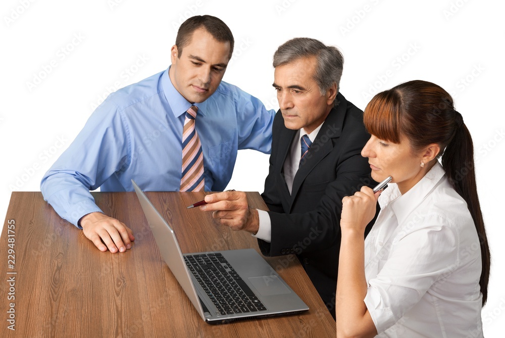 Portrait of Business People Working with Laptop Portrait of Business People Working with Laptop
