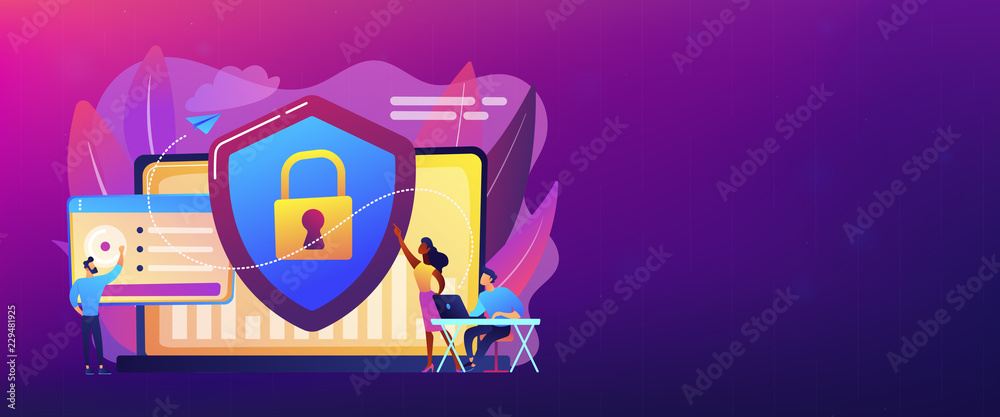 Fototapeta premium Cyber security concept banner header.