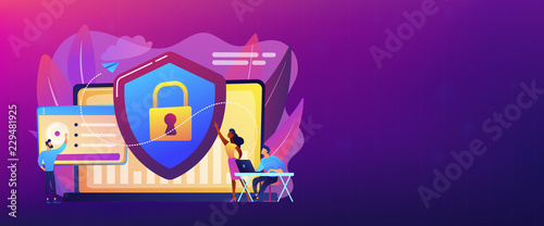 Cyber security concept banner header.