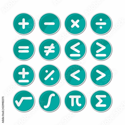 Circle mathematics symbol icon vector.