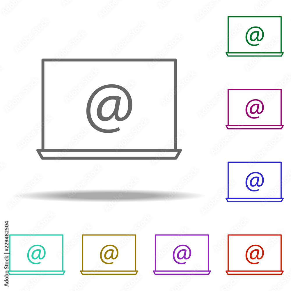 laptop email icon. Elements of business in multi color style icons. Simple icon for websites, web design, mobile app, info graphics laptop email icon. Elements of business in multi color style icons. Simple icon for websites, web design, mobile app, info graphics