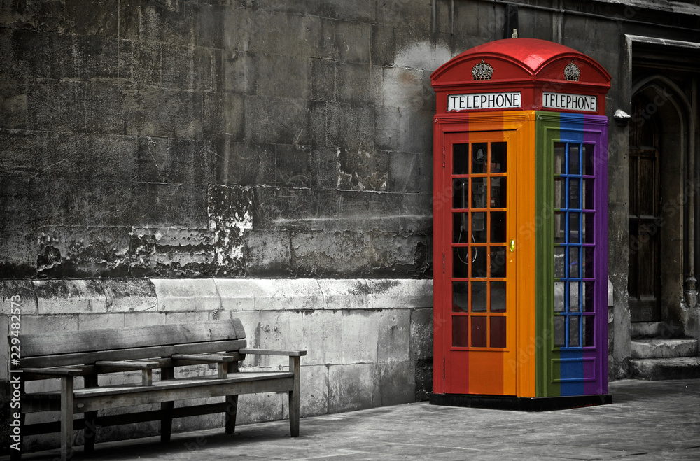 Gay pride, phone booth in London