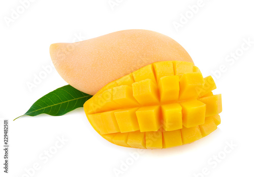 mangoes isolated on white background