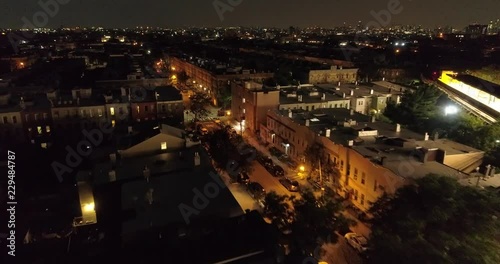 Aerial of Ridgewood, Queens at Night photo