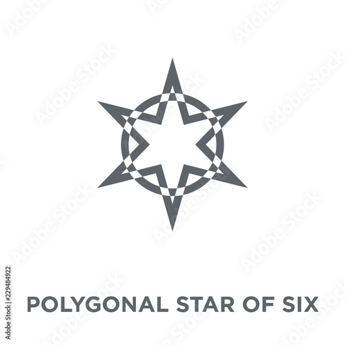 Polygonal star of six points icon from Geometry collection.
