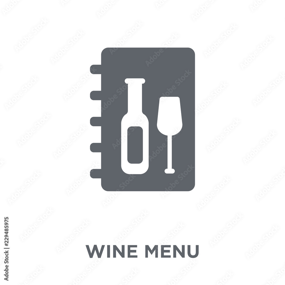 Wine menu icon from Restaurant collection. Wine menu icon from Restaurant collection.