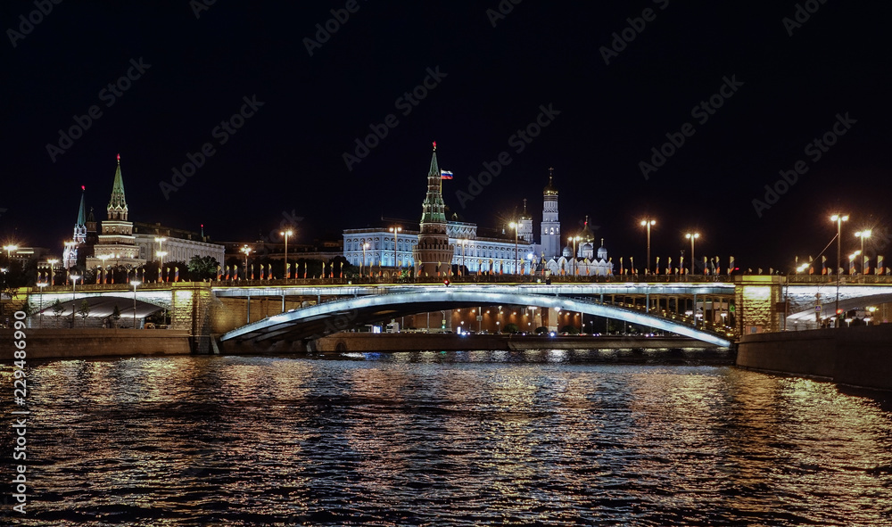 Night view of the Moscow Kremlin