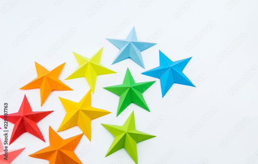 A star made of rainbow-colored paper A star made of rainbow-colored paper