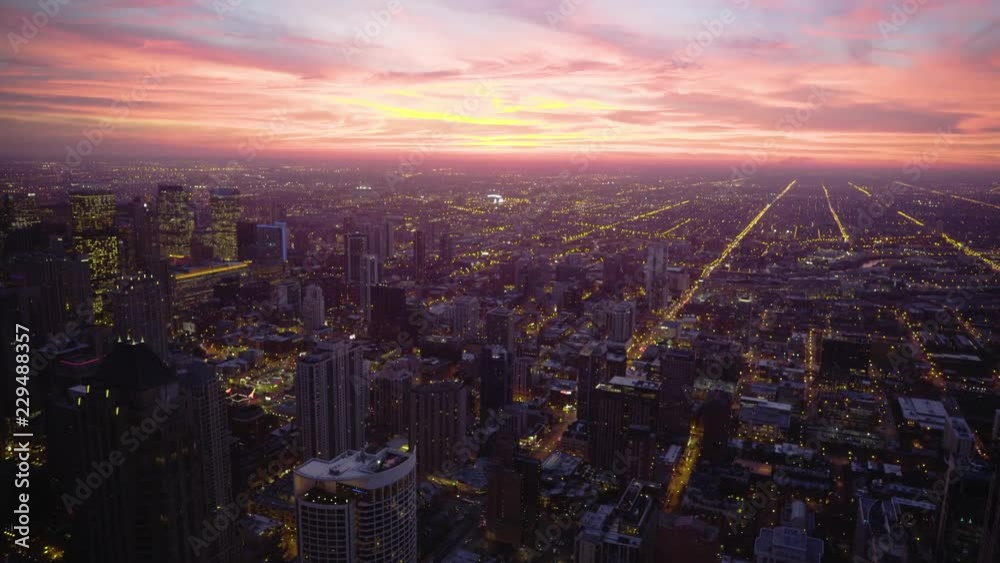 Chicago View from the John Hancock Building at Sunset Chicago View from the John Hancock Building at Sunset