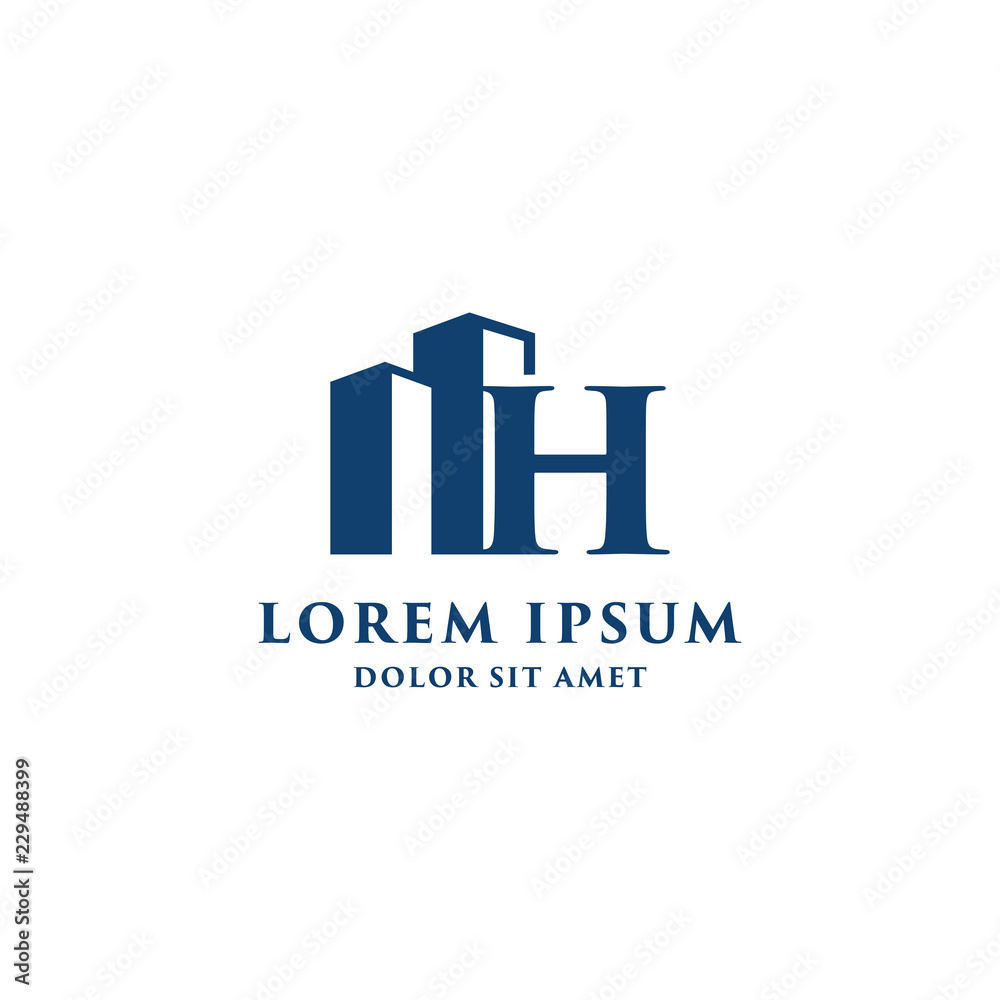 Fototapeta premium Letter H Building Logo Design Template