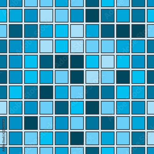 Seamless abstract pattern with blue square shape.