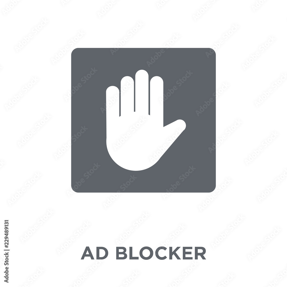 Ad blocker icon from Marketing collection. Ad blocker icon from Marketing collection.