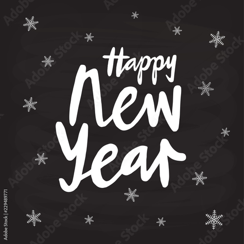 Vector illustration of new year text for calendar, typography poster, greeting card or postcard.