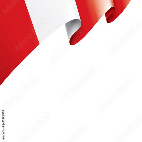 Peru flag, vector illustration on a white background