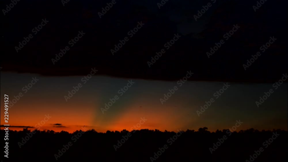 Crepuscular rays below clouds from horizon in Florida Crepuscular rays below clouds from horizon in Florida
