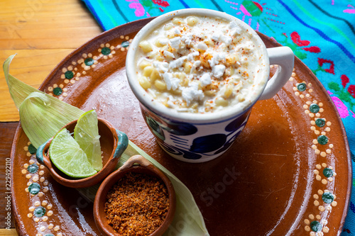 Mexican esquites corn photo