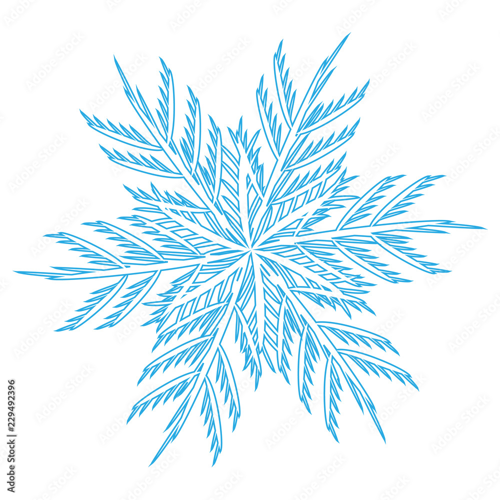 Winter blue snowflake icon. Isolated on white background. Vector illustration Winter blue snowflake icon. Isolated on white background. Vector illustration