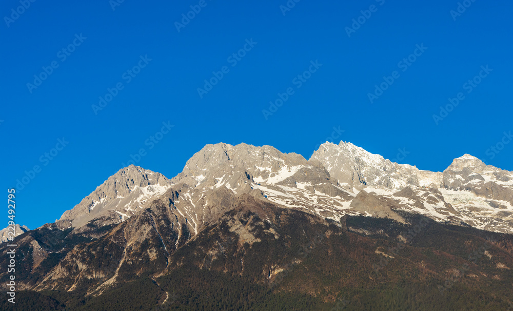 Jade Dragon Snow Mountain or Yunlong Snow mountain in Lijiang city, Yunnan province, China.
